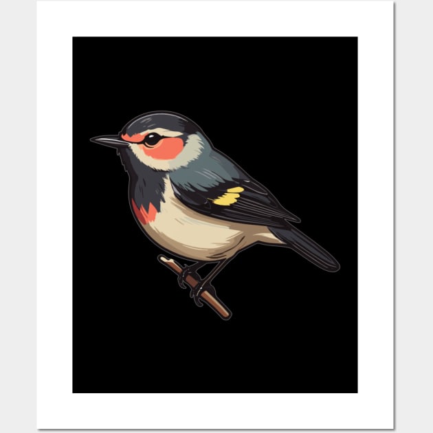 Rosy Cheeked Warbler bird Wall Art by BaliChili